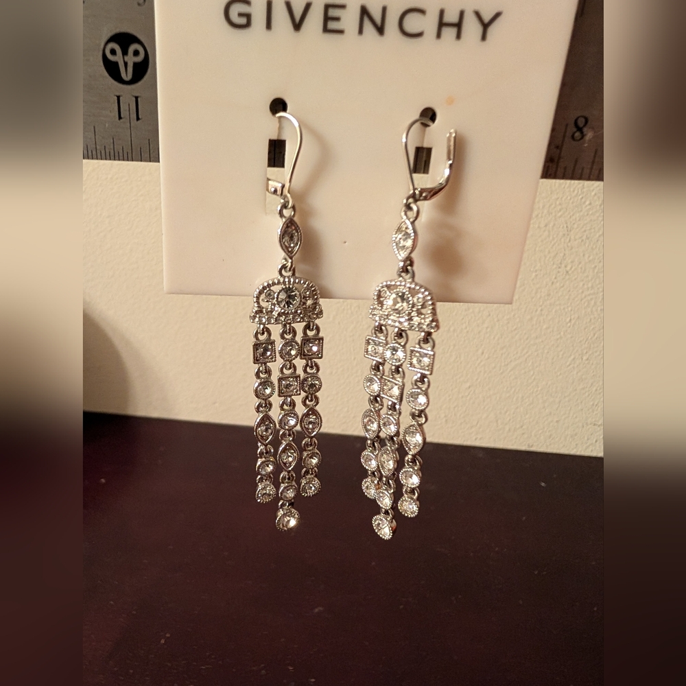 New Givenchy Sparkling Crystal Chandelier Earrings - Picture 8 of 8